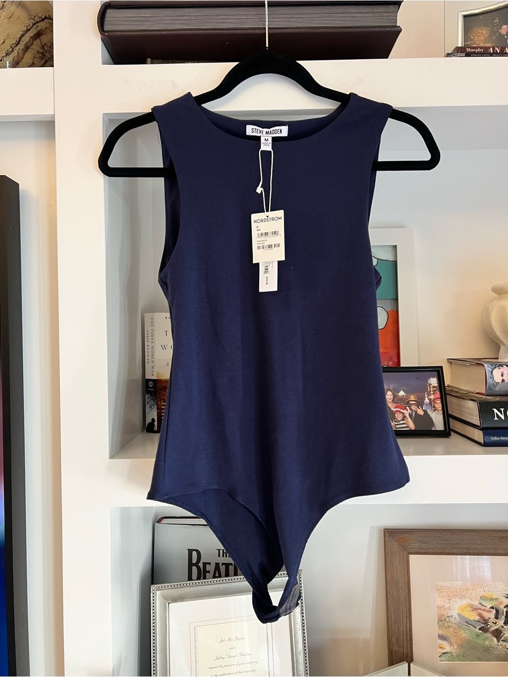 Steve Madden Sleeveless Navy Stretch Bodysuit